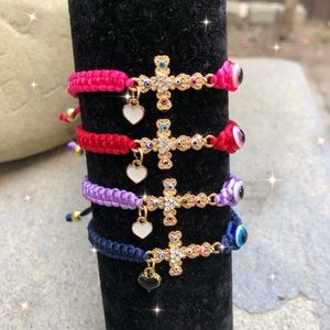 Evil eye cross bracelets